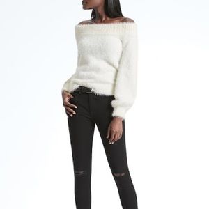 Banana Republic Off the Shoulder Eyelash Sweater